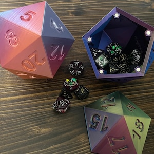 Unique 3D Printed D20 Dice Storage Container - Perfect for DND and Tabletop Games