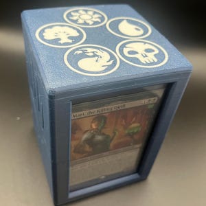 3D-geprinte MTG Commander-deckbox met dubbele mouwen en sleuf voor bovenlader