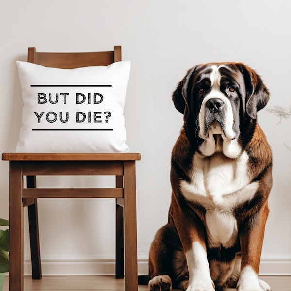 But Did You Die Pillow, Funny Home Decor, Unusual Home Decor, Funny Throw Pillow, Sarcastic Pillow