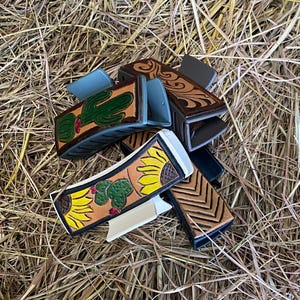 Leather Tooled Claw Clip