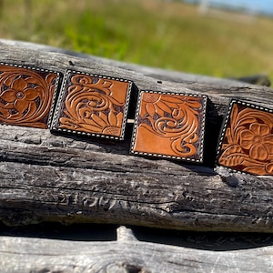 Tooled Leather Coasters: Table Protection
