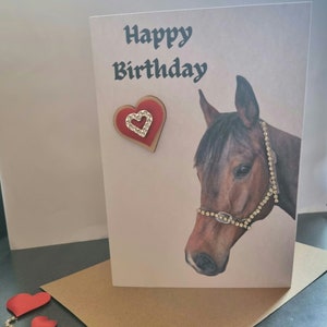 Carte d'anniversaire, chevaux, anniversaire, pur-sang, poèmes, sur mesure.