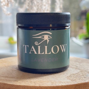 Tallow Balm Lavender Organic grass-fed tallow balm for natural skin care, soothing and restorative without chemicals image 1