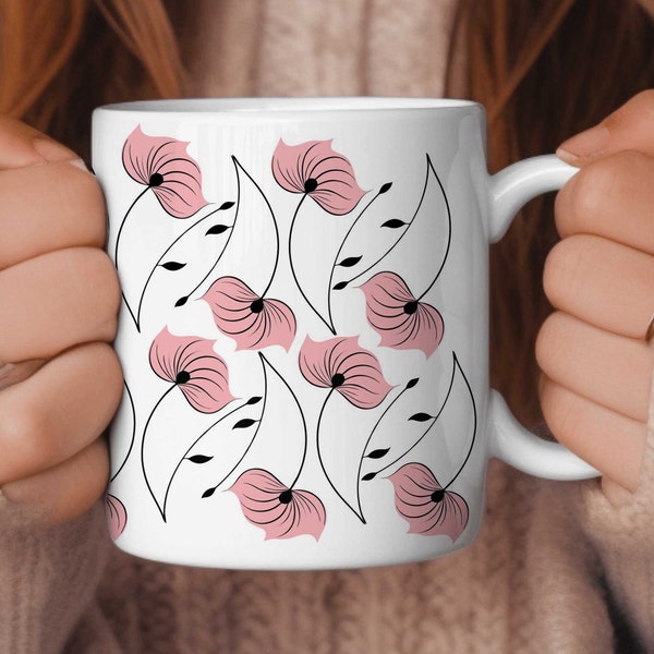 Mug Cosy Élégance Rose - Tasse Charmante avec Fleurs Pastel pour Moments Douillets et Chics