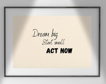 Dream Big Typography Print, Neutral Home Decor (Digital Download)