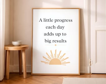 Growth Mindset Wall Art, Minimalist Motivation Poster, Sunrise Symbol (Digital Download)