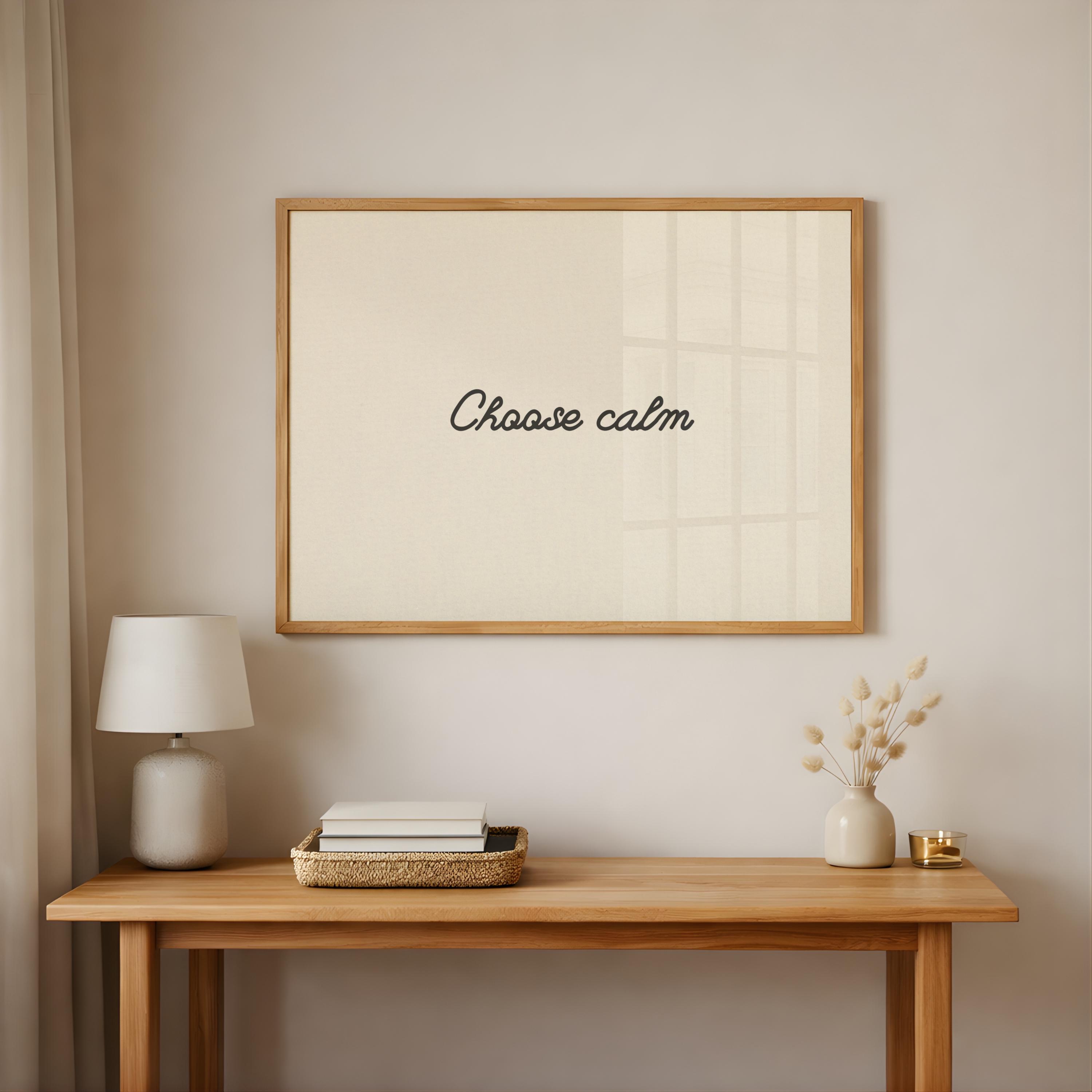 Choose Calm Printable Wall Art – Tranquility Decor, Minimal Typography ...