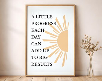 Motivational Progress Poster: Therapy Office Decor, Mental Health Printable, Classroom Wall Art (digital download)