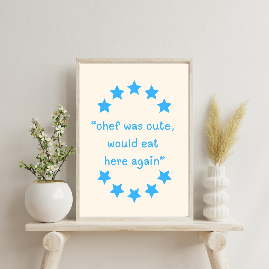 Funny Kitchen Quote Wall Art Printable – Blue Modern Foodie Decor ...