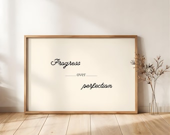 Workplace Wall Art Decor: Mindfulness Printable Poster, neutral motivational quote poster Digital Download