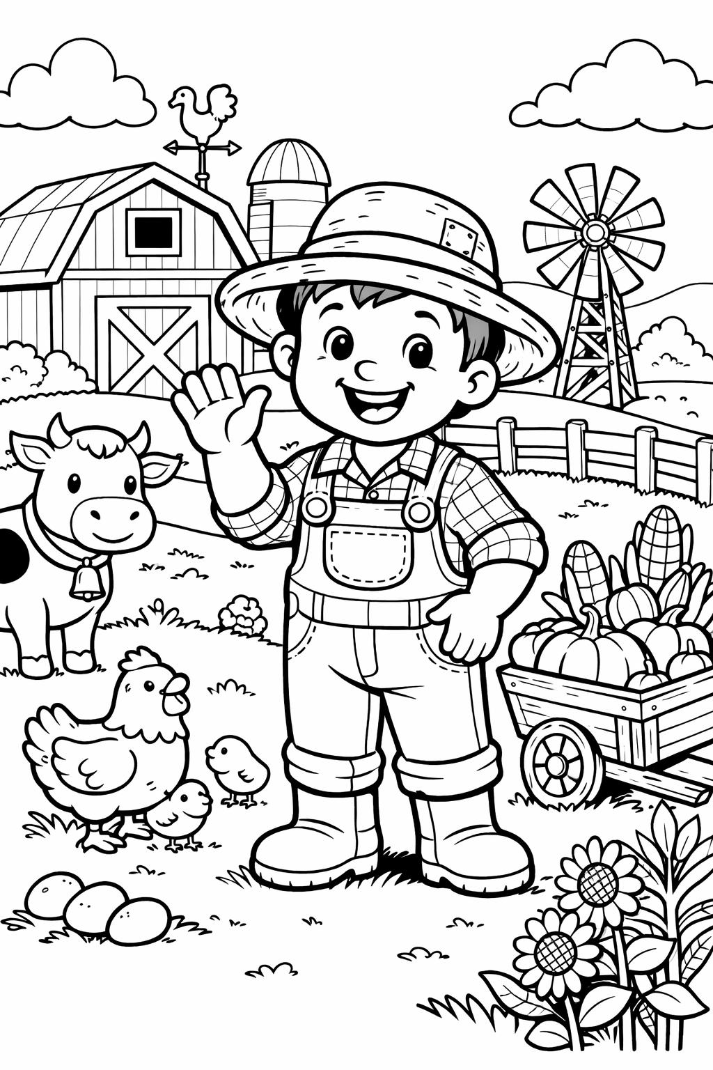 10 Kid FARM Coloring Pages - Etsy