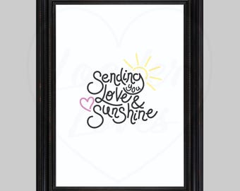 Sending Love & Sunshine Print: Positive Affirmation Wall Art