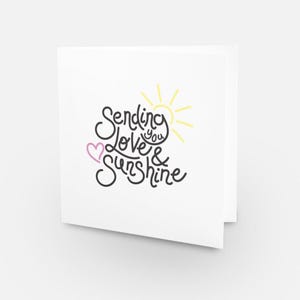 Ti mando amore e sole - Sorriso / invia positività biglietto di auguri diffondi felicità affermazioni positive citazioni felici stampa ispiratrice