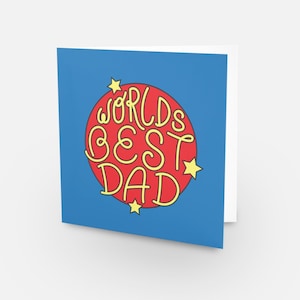 's Werelds beste vader, blauw, rood en geel - cirkelkaartcollectie.