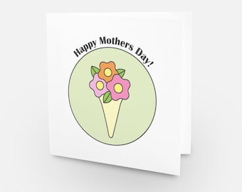 Happy Mothers Day, Flowers - Circle Card Collection.