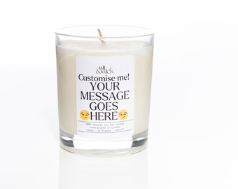 Wit and Wick Custom candle, Personalised message candle, Custom message candle uk, Any message candle, Your words here candle, text candle