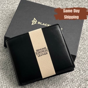 Cartera de cuero bifold con estuche Flipcard - Cartera de cuero de vaca - Cartera de titular de tarjeta - Cartera de marido - Regalo de Bestman -Novio Día de San Valentín
