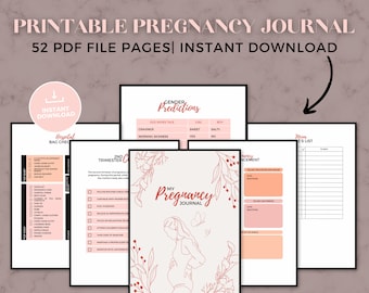 Zwangerschap Planner afdrukbaar, afdrukbaar zwangerschapsdagboek, verwacht moeder Kit, van buik tot baby, checklist voor ziekenhuistas, mijn geboorteplan, PDF