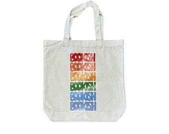 Bücherwurm Regenbogen Hand gezeichnete Einkaufstasche