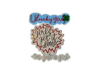 Solo una chica / Afirmaciones / Pegatinas dibujadas a mano