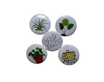 Pflanzen / Handgemalte Knöpfe