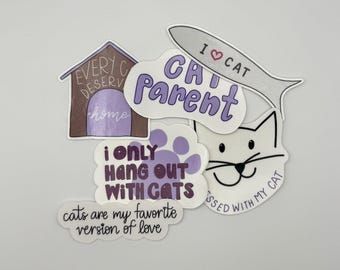 Cat Parent / Hand Drawn Stickers and Magnets