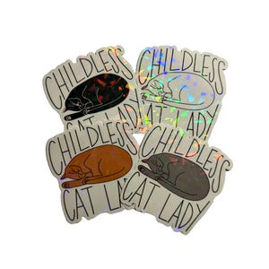 Kinderloze kattendame / handgetekende sticker