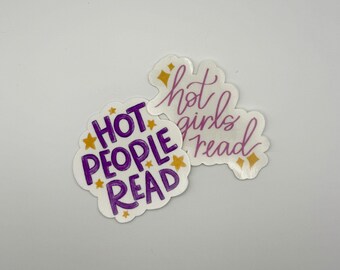 Bookish / Hot People Raed / Hand Drawn Stickers and Magnets