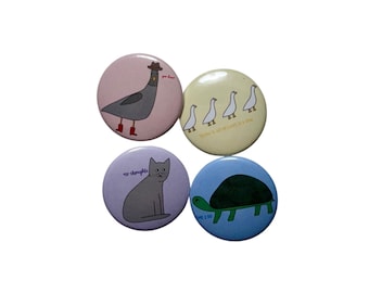 Dumme Tier Doodles / Hand gezeichnete Buttons