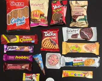Scatola di snack turchi - Scatola di caramelle internazionali - Regalo di dolci e prelibatezze deliziose - 16 pezzi