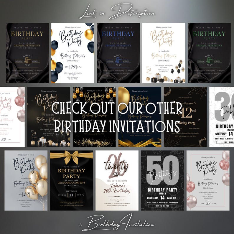 Editable Birthday Invitation | Printable Bday Party Invite | Shareable ...