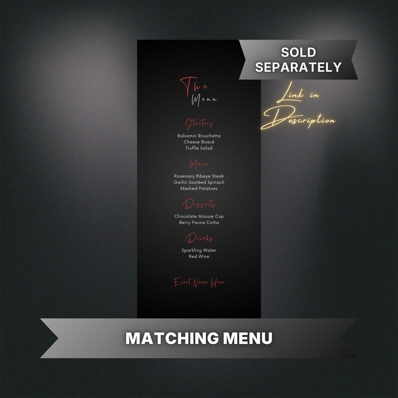 Editable Black and Ruby Red Birthday Welcome Sign, Printable Luxury ...