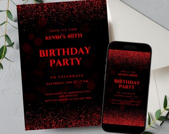 12 Biglietti D'Invito Per Feste Di Compleanno Con Glitter - Formato Cartolina A6 - Alta Qualità - Made In Germany