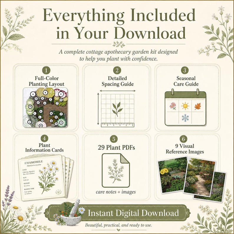 Plating Guide Reference Format Cottage Apothecary Garden Plan | Edible Flower & Herb Garden Layout ...