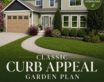 Classic Curb Appeal Garden Plan: Low-Maintenance Evergreens (Zones 5-9) (Digital Download)