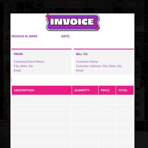 Digital Invoice Template - Etsy
