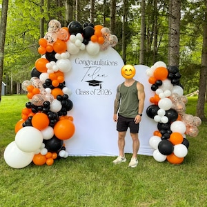 Custom Graduation Arch Cover | Personalized Senior Photo Backdrop | Class of 2026 Party Decor