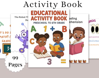 Libro de actividades educativas para niños (PDF) / Libro de actividades de aprendizaje divertidas, hojas de trabajo imprimibles para niños