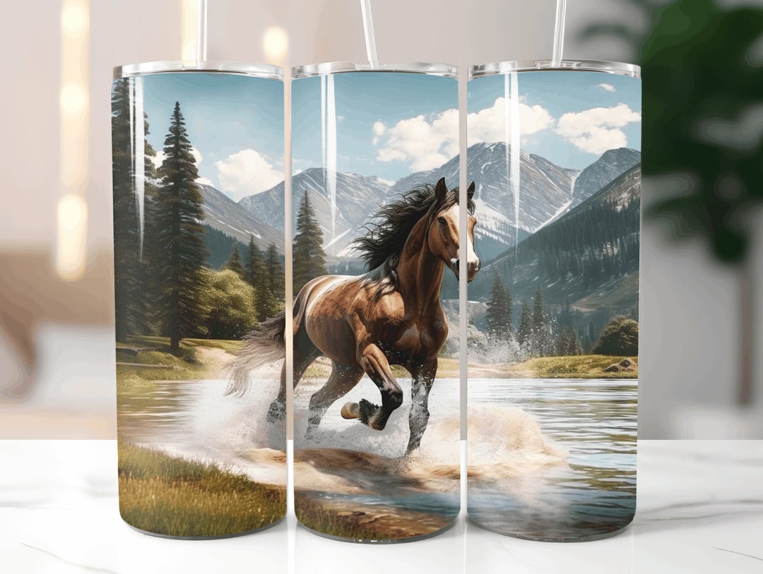 Wild Horse Tumbler 20 Oz Skinny Tumbler Template Tumbler Wrap PNG ...