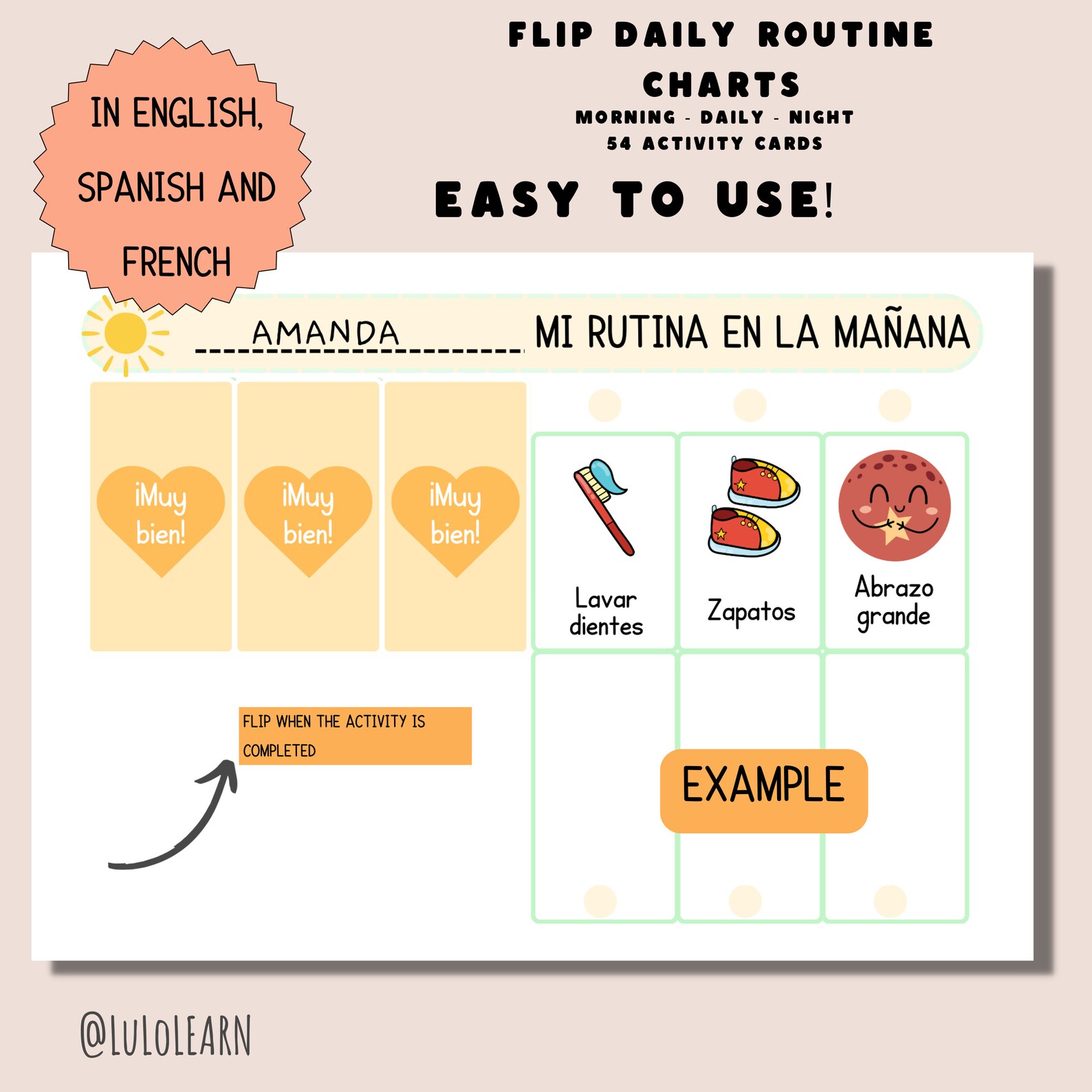 Bundle Kids Daily Routine Charts,routine Flip Chart,interactive Chore ...