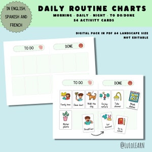 Bundle Kids Daily Routine Charts,routine Flip Chart,interactive Chore ...