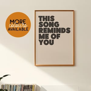 This Song Reminds Me Of You Print Indie Minimalist Wall Art Cool Modern Typography Poster Trendy Bedroom Gallery Decor Aesthetic Physical