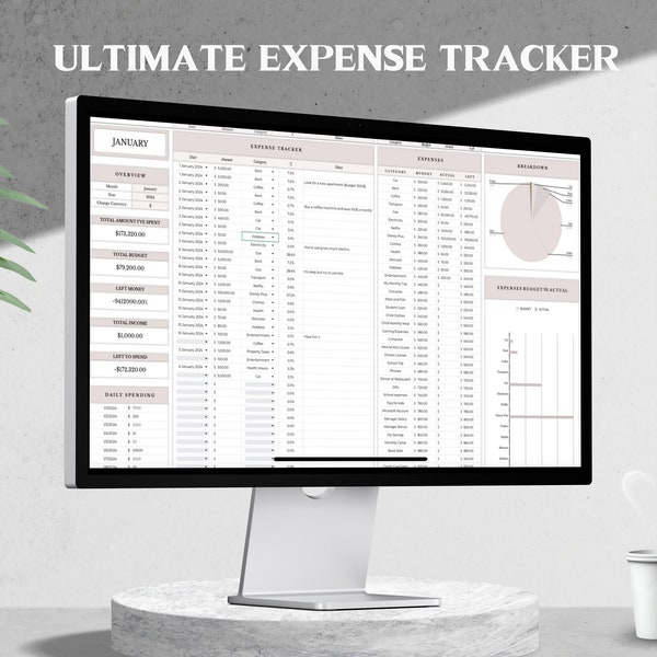 Expense Transactions Tracker Dashboard Google Sheets, Transactions Log, Spendingtracker Spending Tracker Template, Spending Logging, Budet