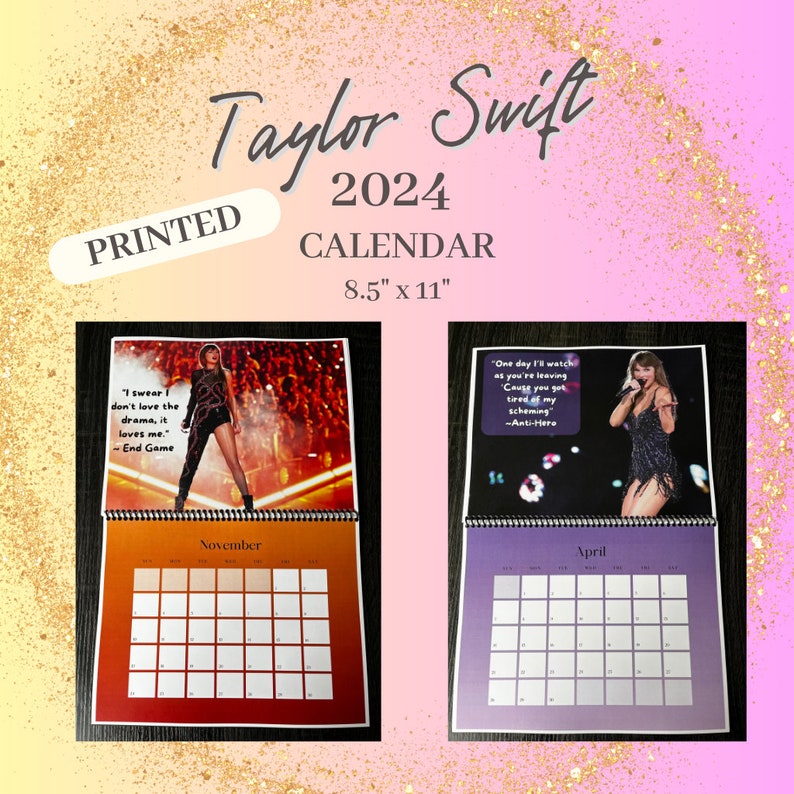 Taylor Swift Eras Tour 2024 Calendar Printed Etsy Portugal
