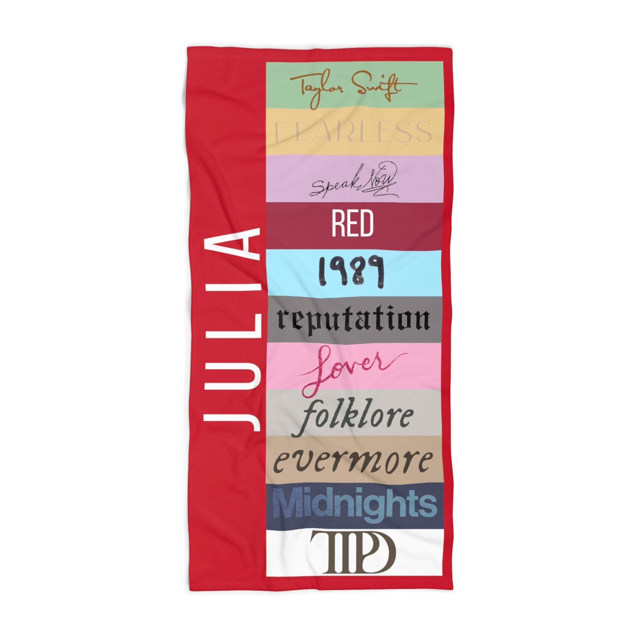 Personalized Taylor Inspired Beach Towel