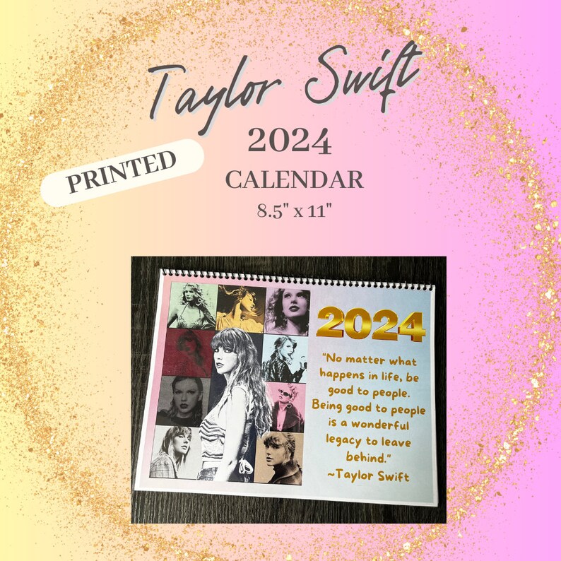 Taylor Swift Eras Tour 2024 Calendar Printed Etsy