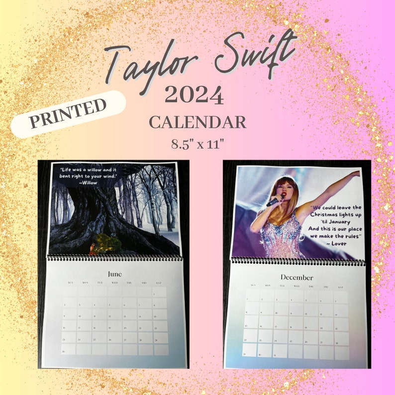 Taylor Swift Eras Tour 2024 Calendar Printed Etsy Australia