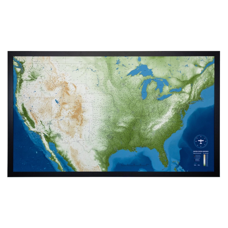 United States Airports Push Pin Map - Etsy Canada