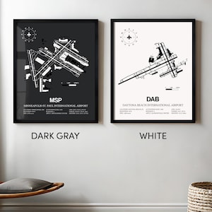 Custom Airport Map, ANY AIRPORT, Customizable Detailed Framed Print, Aviation Decor, Pilot Gift image 5