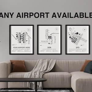 Carte de l'aéroport DCA, impression encadrée de l'aéroport national Ronald Reagan de Washington, décoration aviation, cadeau de pilote image 9